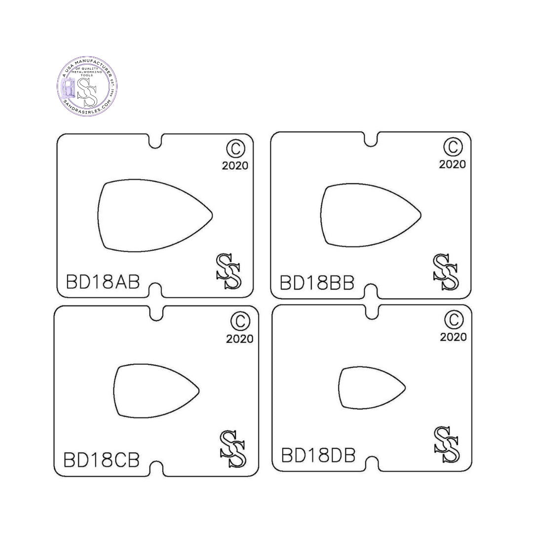 SS BLANKING DIE 3 PIECE SET BD18 TRIANGLE ROUNDED